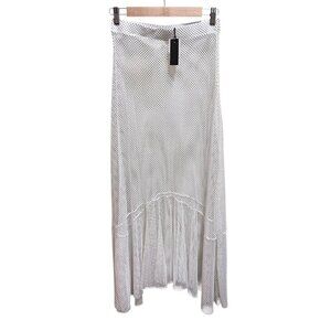 Kendall + Kylie Women Size S White Mesh Swim Cover-Up Maxi Skirt NWT